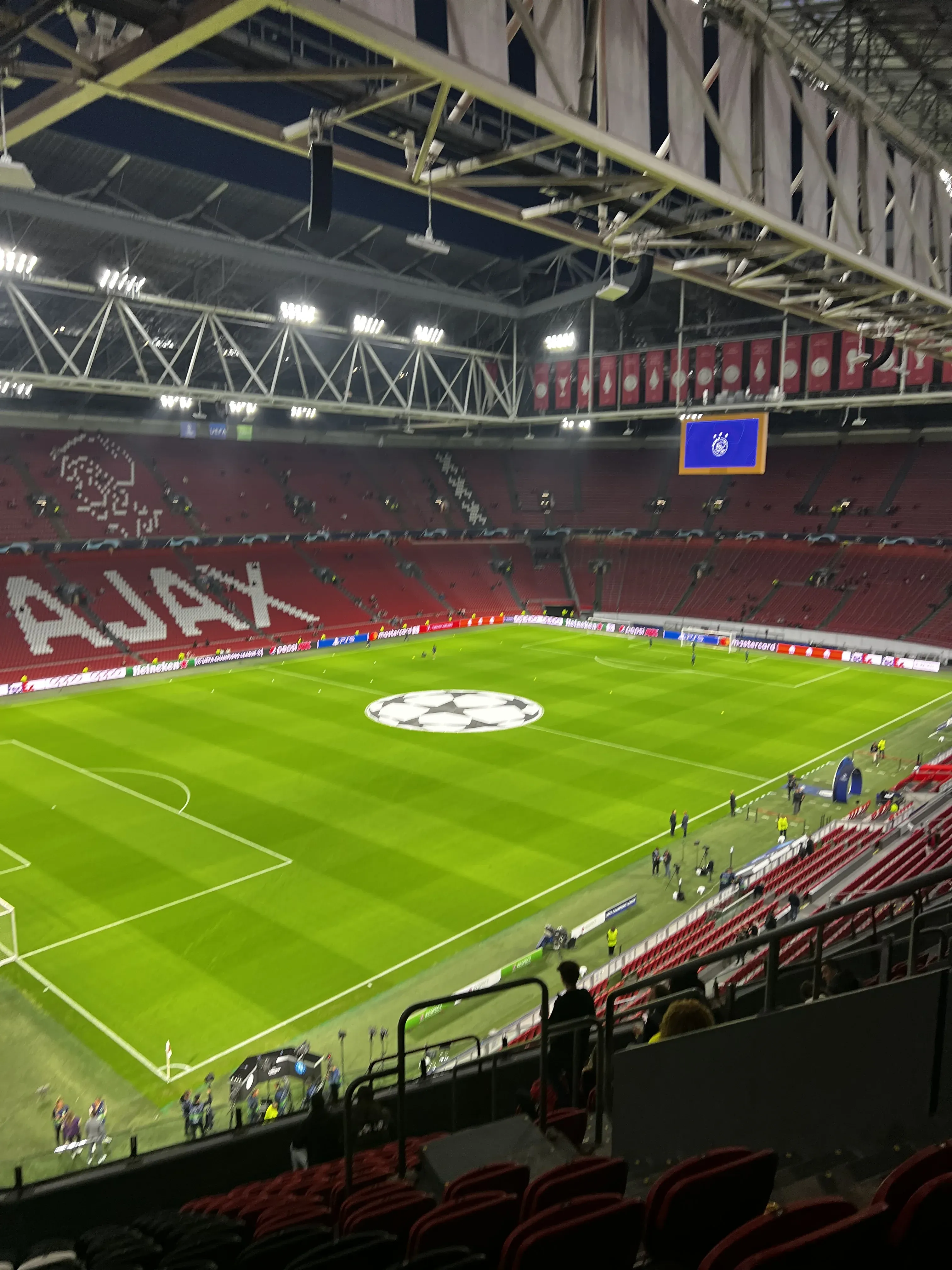 Inside Johan Cruyff Arena in Amsterdam before an Ajax match