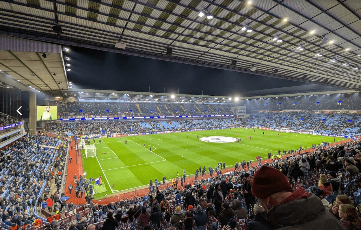 Villa Park during an evening match