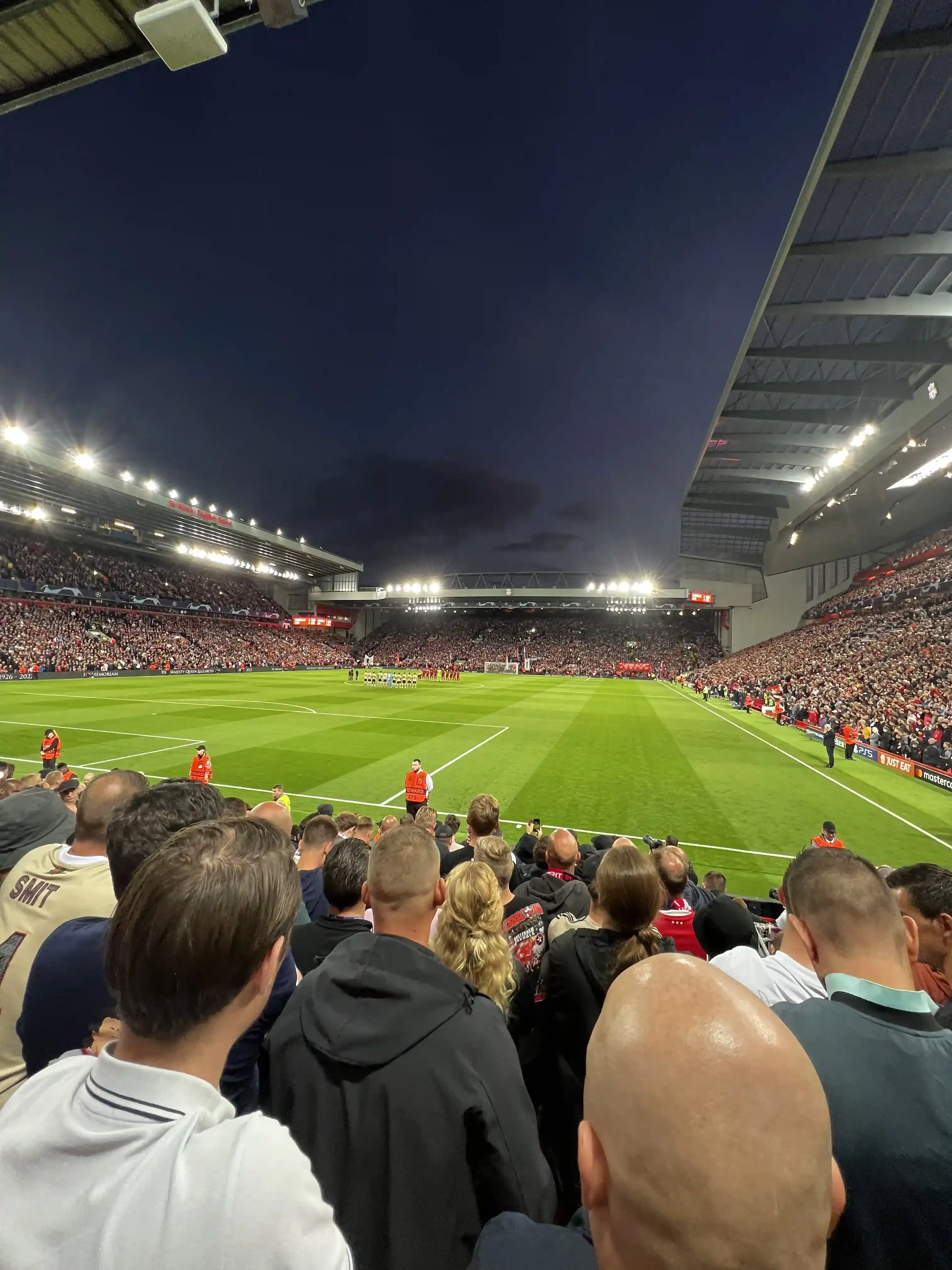anfield stadium live liverpool fc game in the night