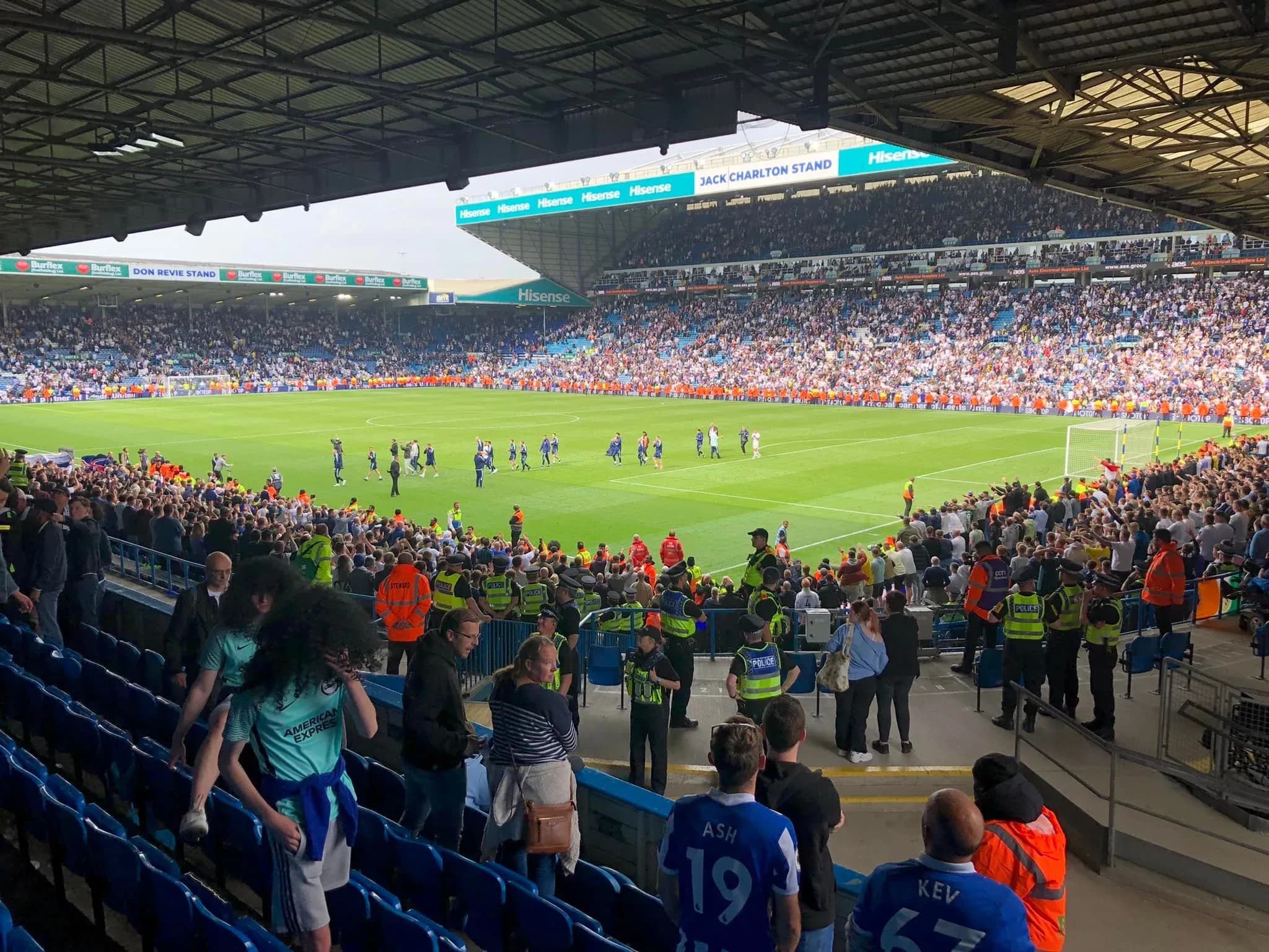 Views from Brighton Fans in the Away End at Elland Road